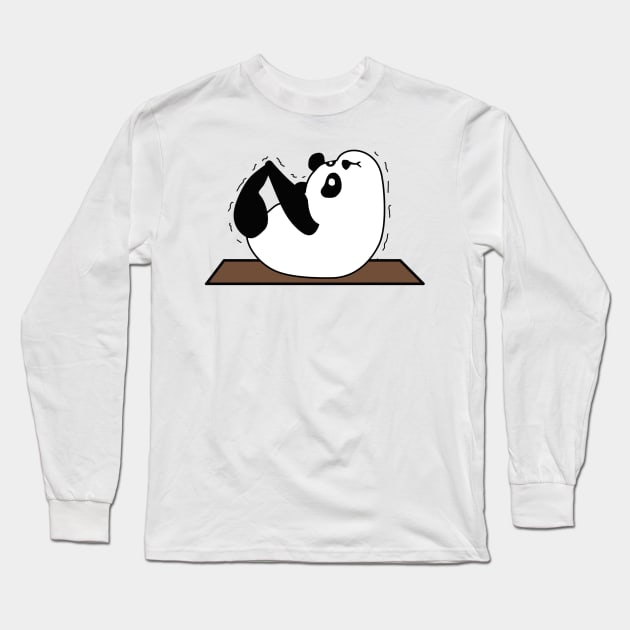 Panda yoga funny pose Long Sleeve T-Shirt by MasutaroOracle